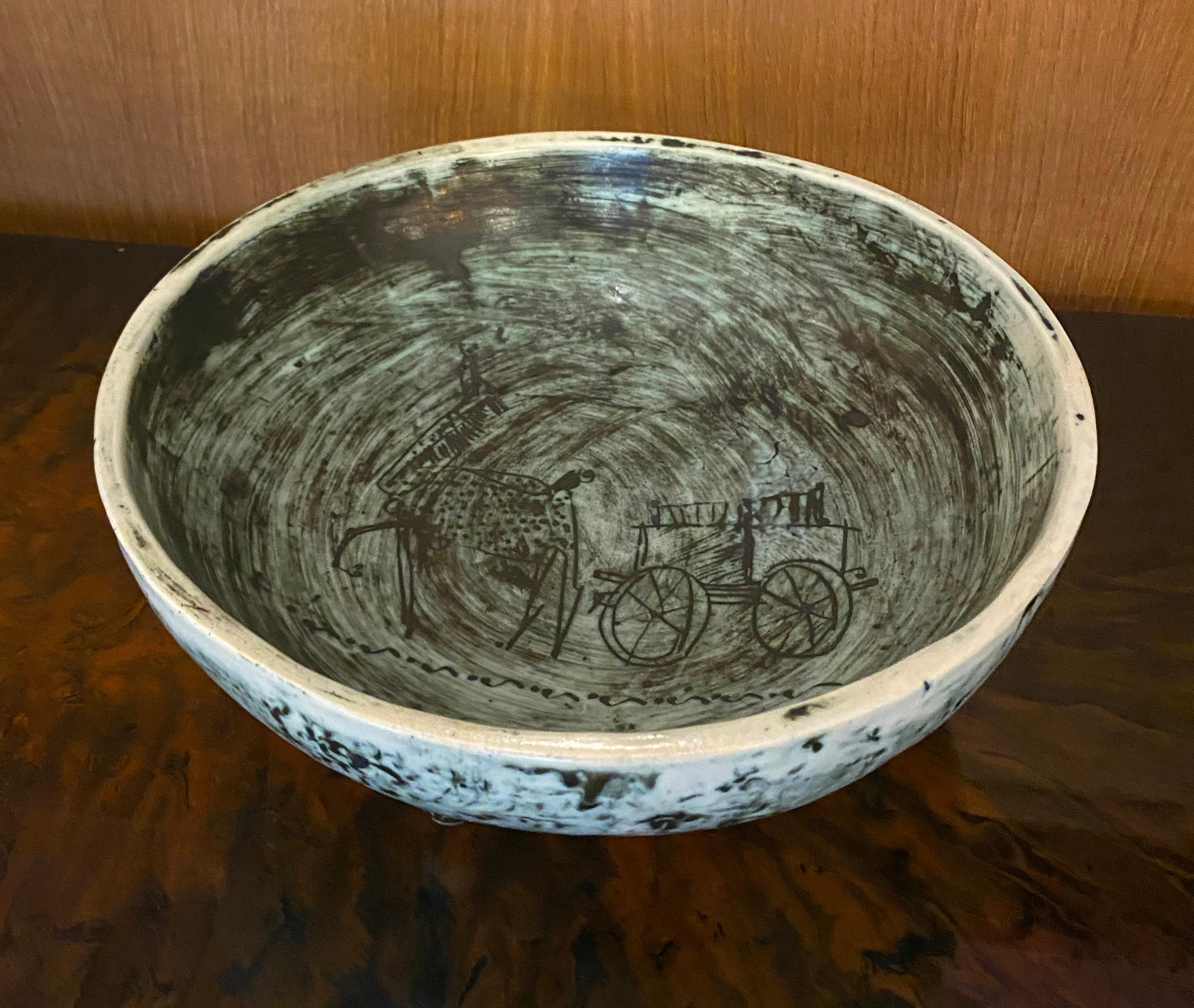 Mid-20th Century Ceramic Bowl by Jacques Blin, France, 1960s For Sale