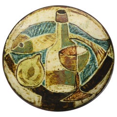 Ceramic Bowl by Preben Herluf Gottschalk Olsen with Cubist Still Life