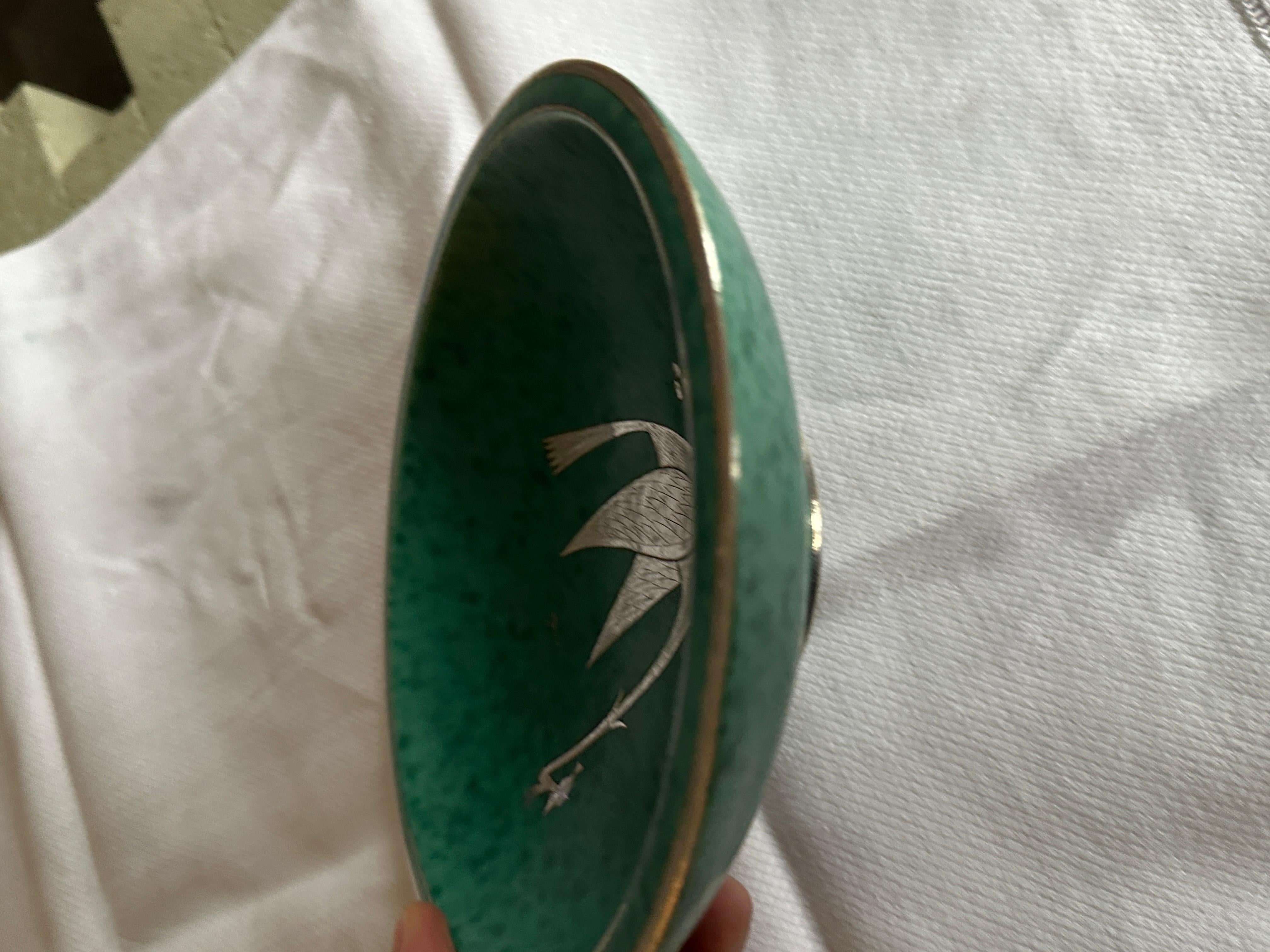 Ceramic Bowl by Wilhelm Kage Argenta Serie for Gustavsberg Sweden, 1930 Signed In Good Condition For Sale In Paris, FR