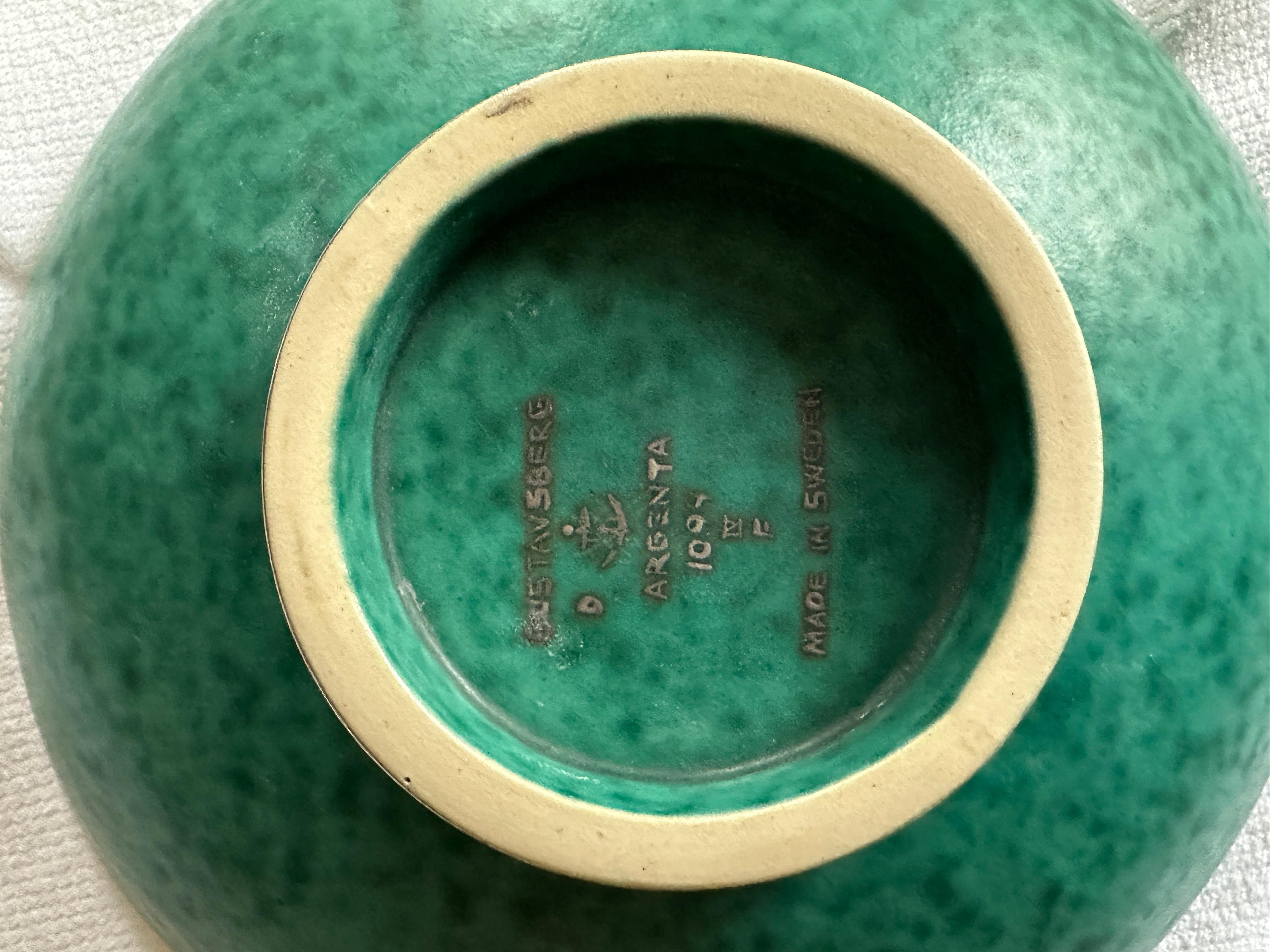 20th Century Ceramic Bowl by Wilhelm Kage Argenta Serie for Gustavsberg Sweden, 1930 Signed For Sale