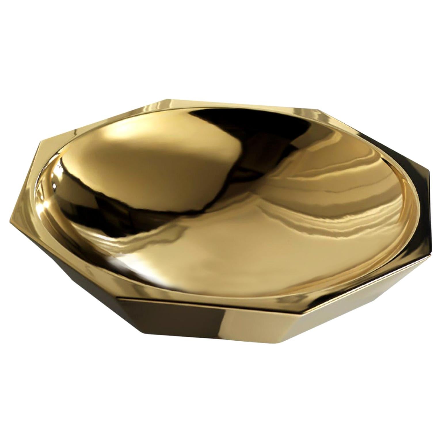 Ceramic Bowl "CLIO" Handcrafted in 24-Karat Gold by Gabriella B. Made in Italy For Sale