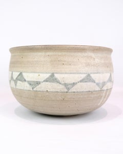 Ceramic Bowl Decorated With Pattern Signed By Kegnæs Ceramics From 1960s