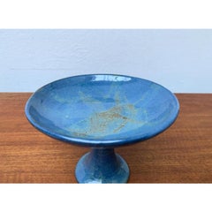 Vintage 1960s Mid-Century Modern Blue Ceramic Bowl by Ona