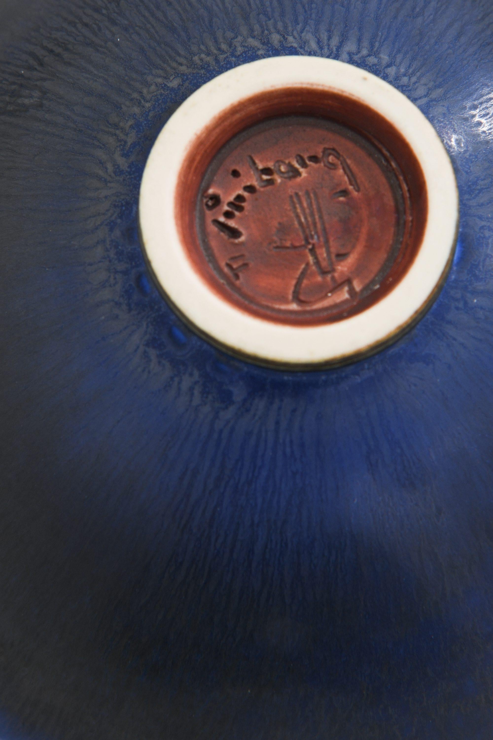 Mid-Century moderno Ciotola in ceramica con smalto di pelliccia di lepre di Berndt Friberg, 1964 in vendita