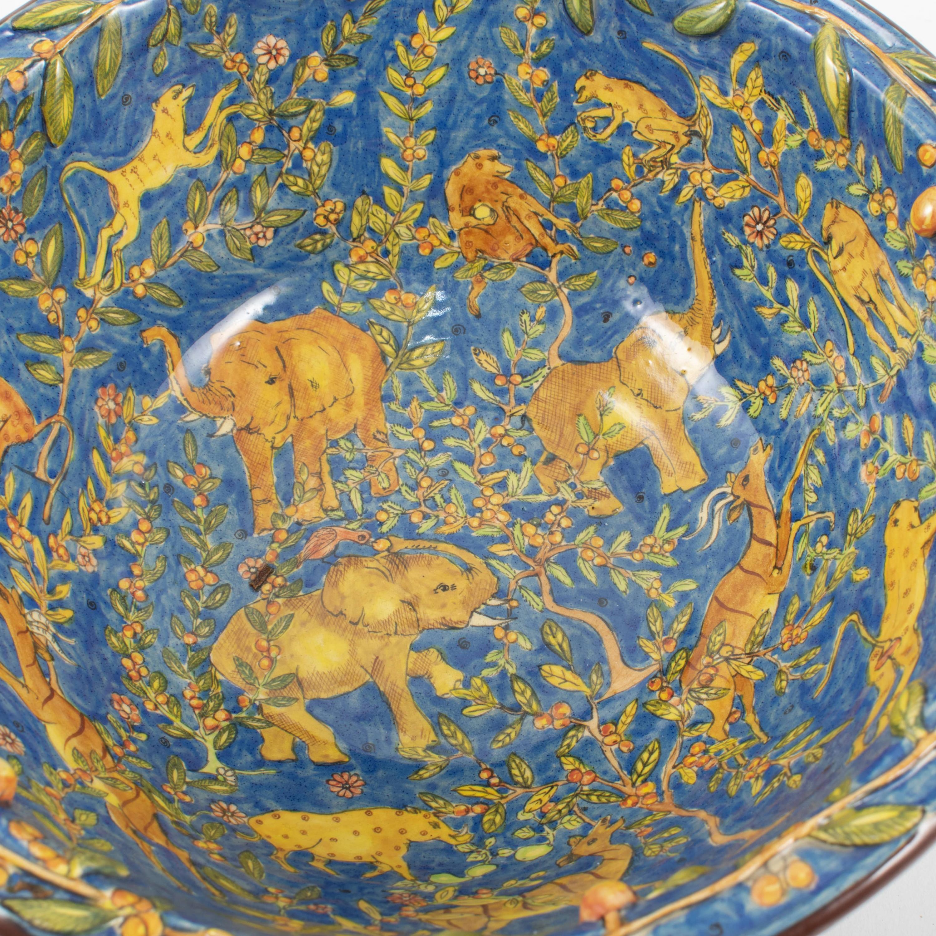 Glazed Ceramic Bowl Inspired by African Culture & Wildlife by P. Matsonsoni, Zimbabwe