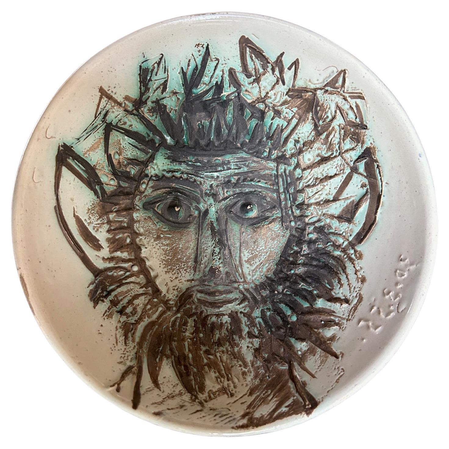 Ceramic Bowl Madoura Picasso, limited edition "d'après Picasso", stamped For Sale