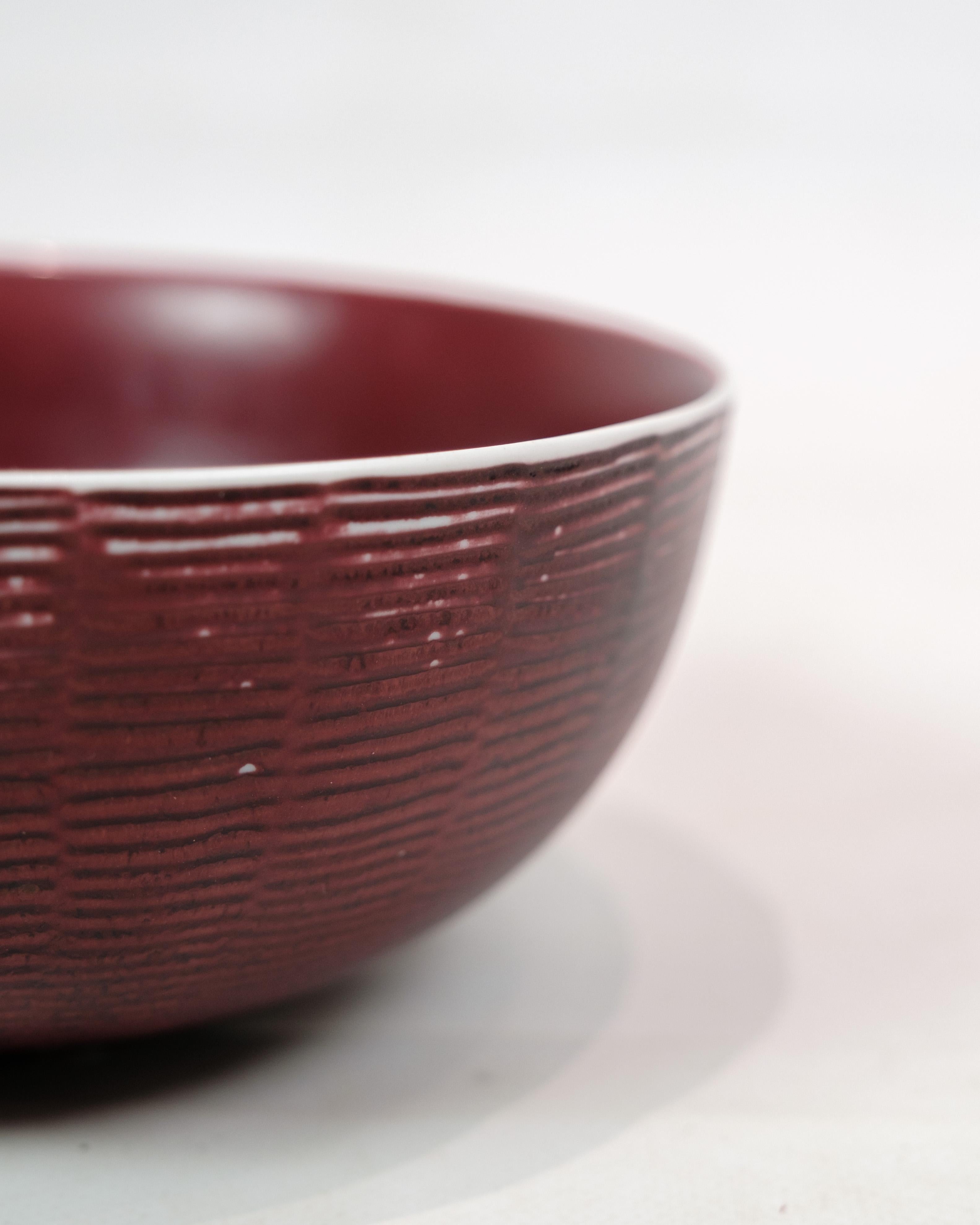 19th Century Ceramic Bowl Model 20.717 Made In Oxblood Colored Glaze By Axel Salto For Sale