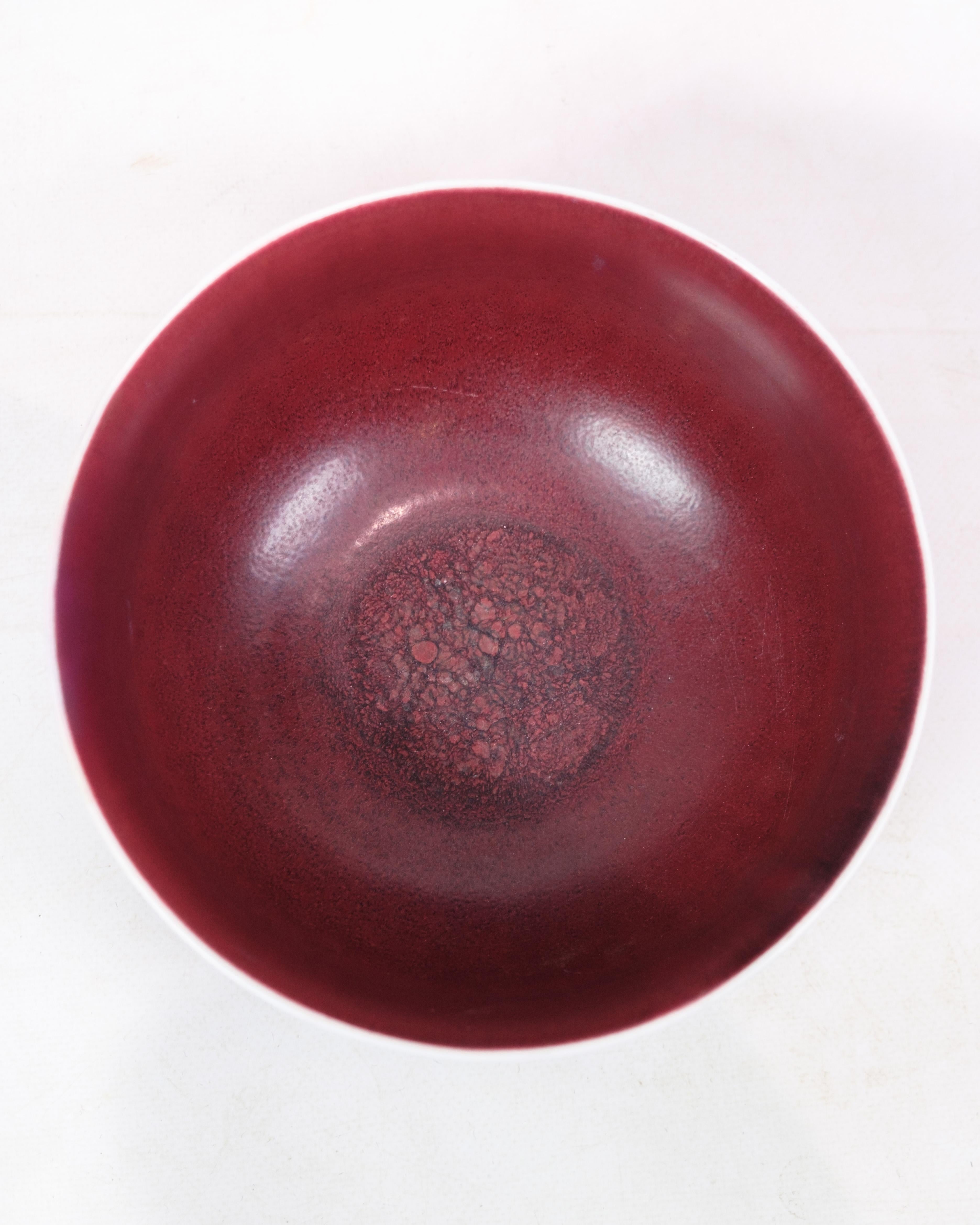 Ceramic Bowl Model 20.717 Made In Oxblood Colored Glaze By Axel Salto For Sale 1
