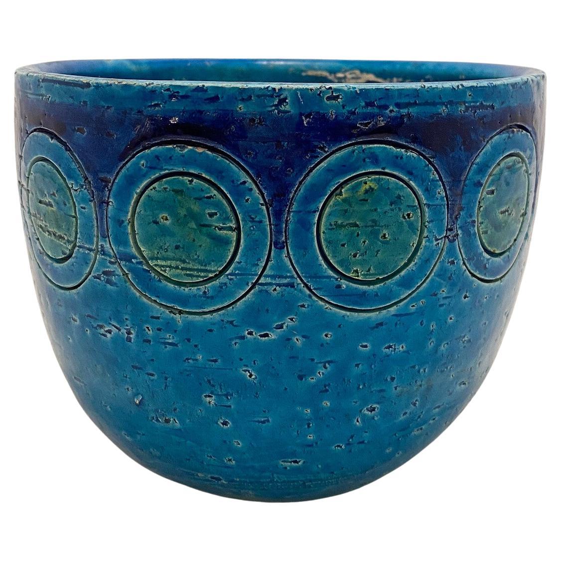 Cuenco de cerámica de la serie Rimini Azul de Aldo Landi para Bitossi, Italia, 1960 en venta