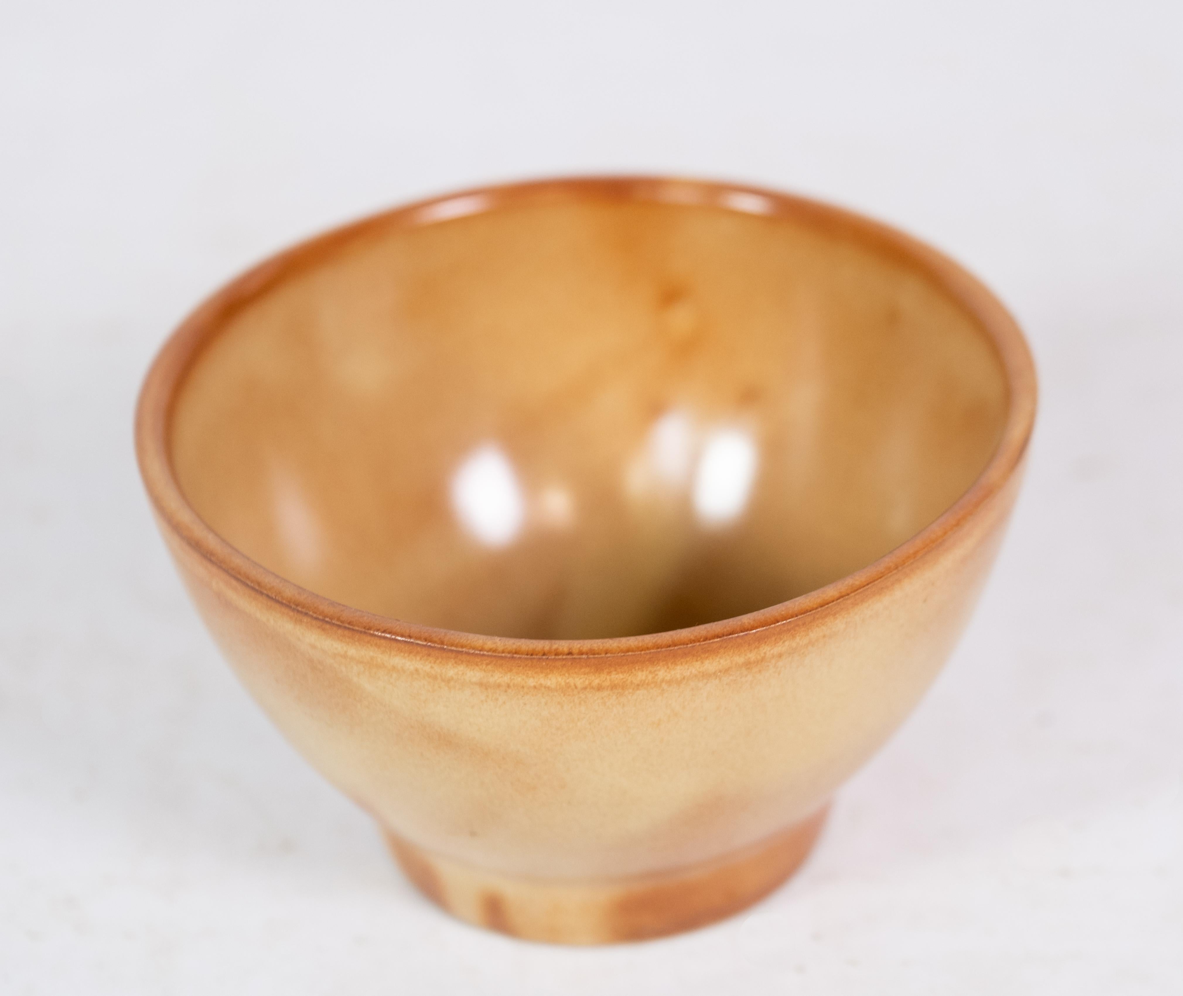Danish Ceramic Bowl, Orange / Yellow, 1960s