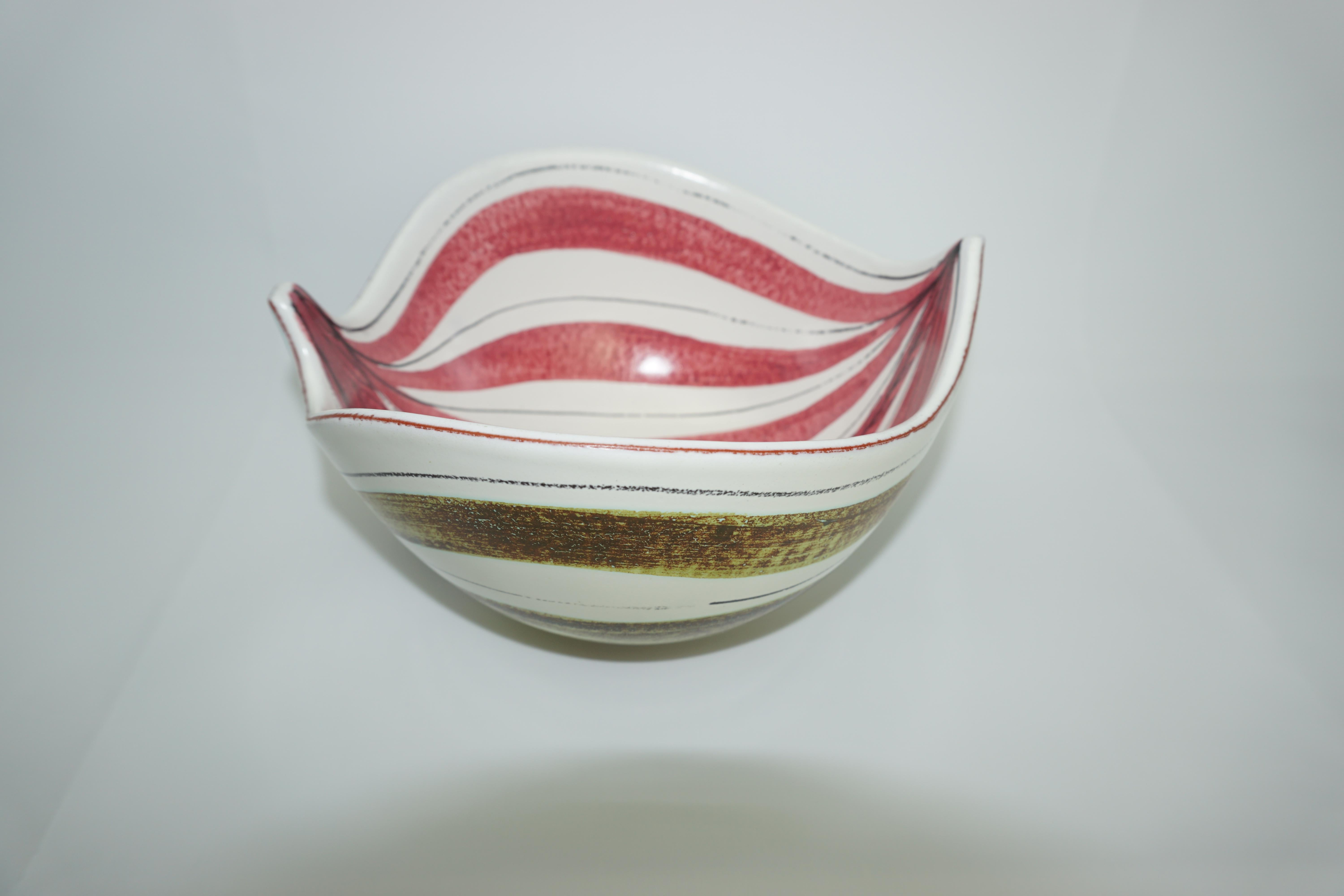 Mid-Century Modern Ceramic Bowl, Scandinavian Midcentury, by Stig Lindberg, circa 1950, Sweden For Sale