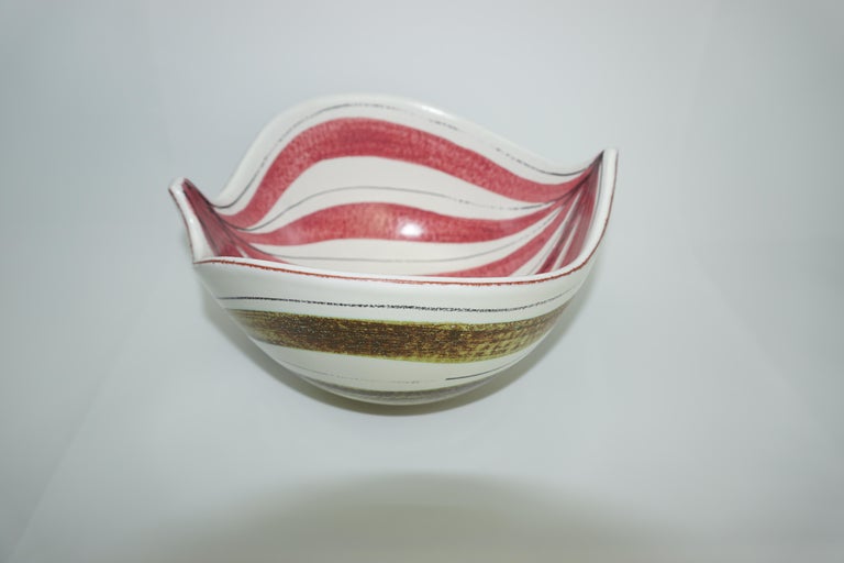 Mid-Century Modern Ceramic Bowl, Scandinavian Mid-Century, by Stig Lindberg, C 1950, Sweden For Sale