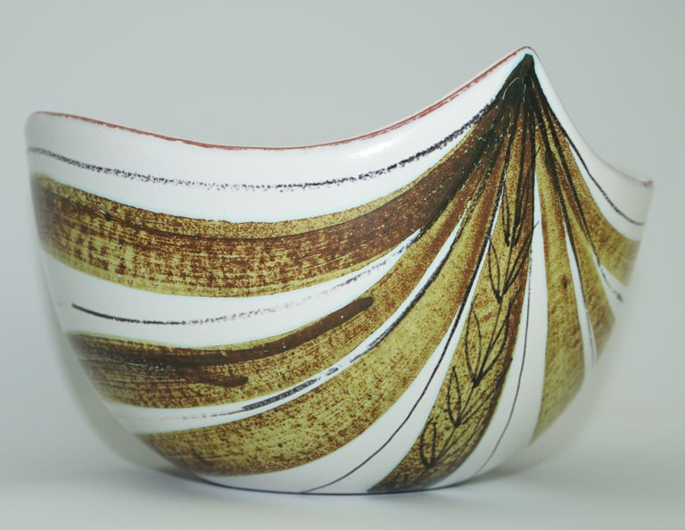 Hand-Crafted Ceramic Bowl, Scandinavian Mid-Century, by Stig Lindberg, C 1950, Sweden For Sale