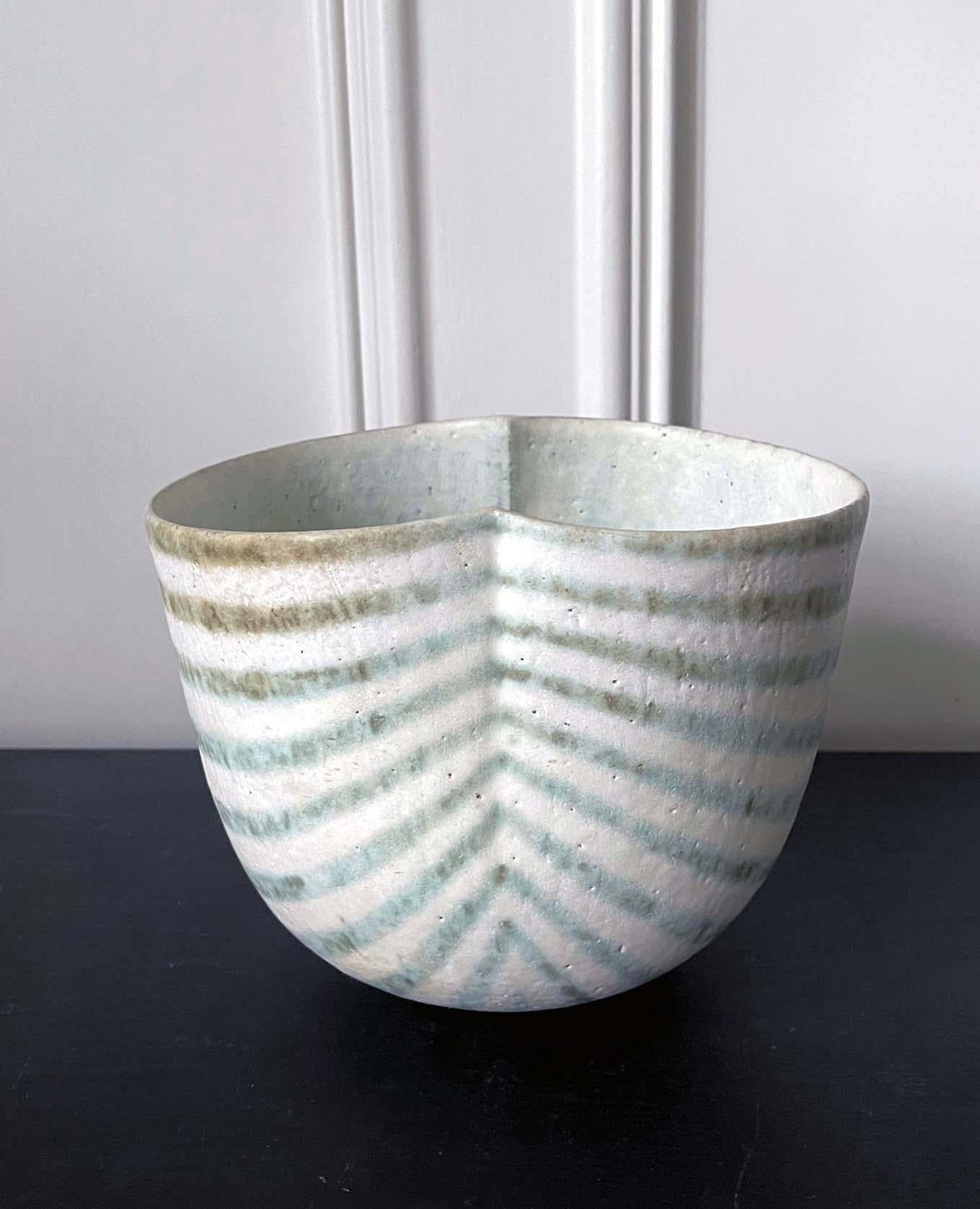 English Ceramic Bowl-Shape Vessel by British Studio Potter John Ward For Sale