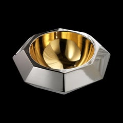 Ceramic Bowl "TALIA" Handcrafted in 24-Karat Gold and Platinum by Gabriella B.
