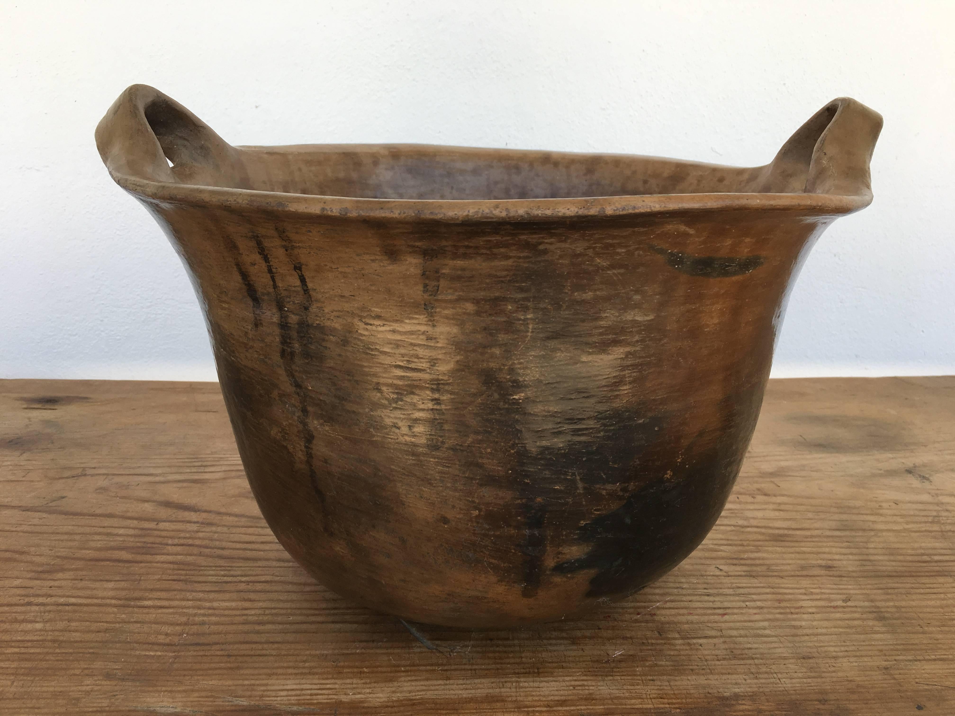 Rustic Ceramic Bowl Used for Candle-Making from Mexico