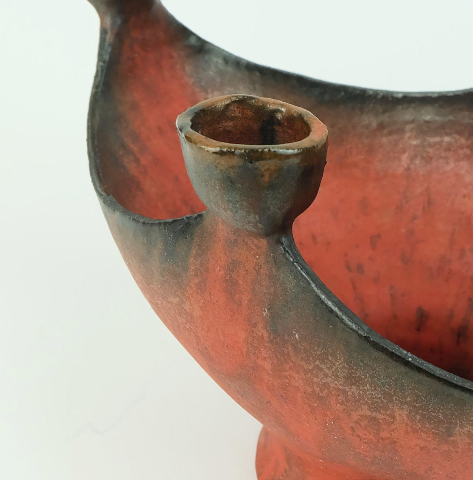 Danese ciotola in ceramica con portacandele Conny Walther 1960 Studio A in vendita