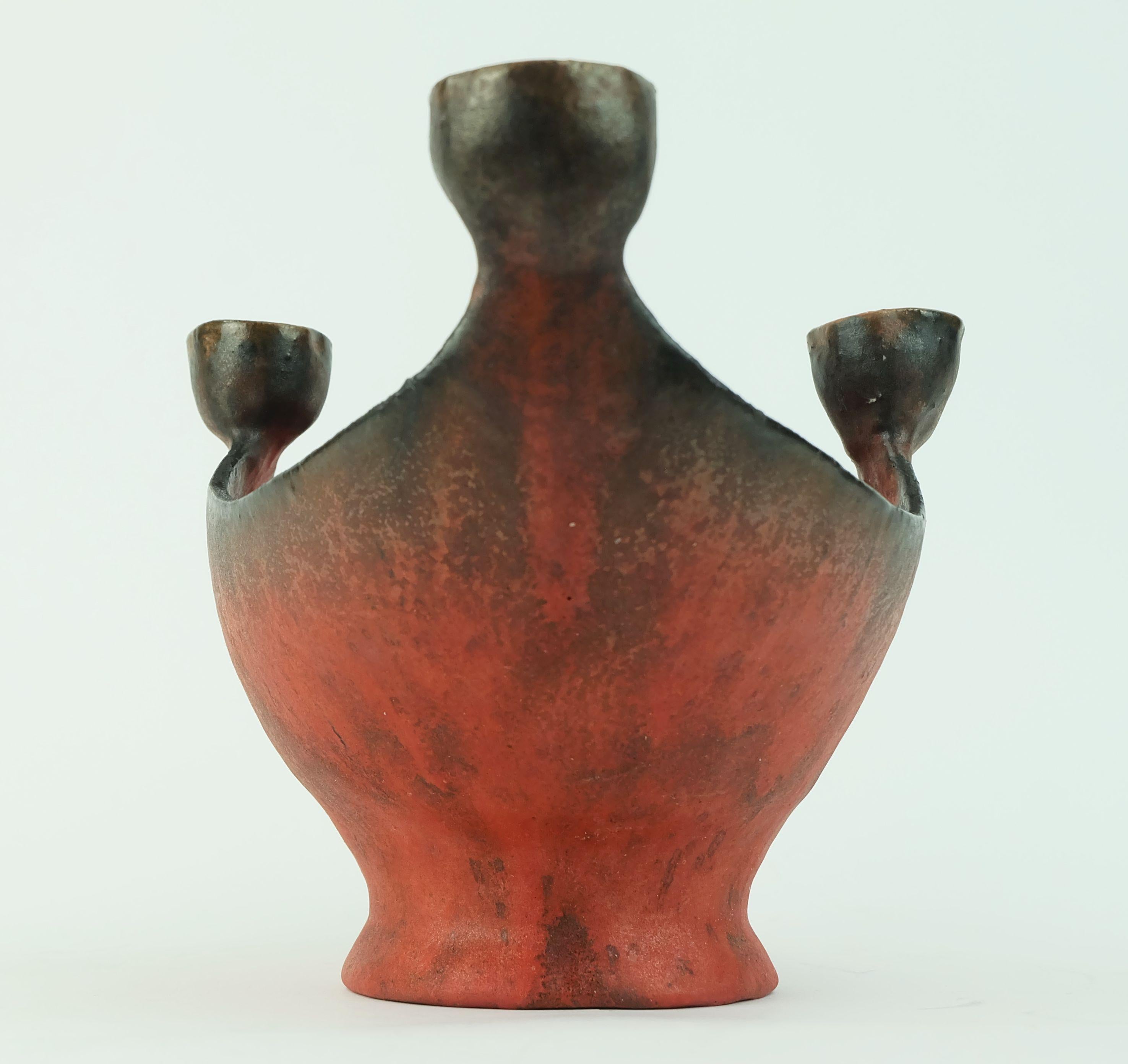 ciotola in ceramica con portacandele Conny Walther 1960 Studio A in vendita 1