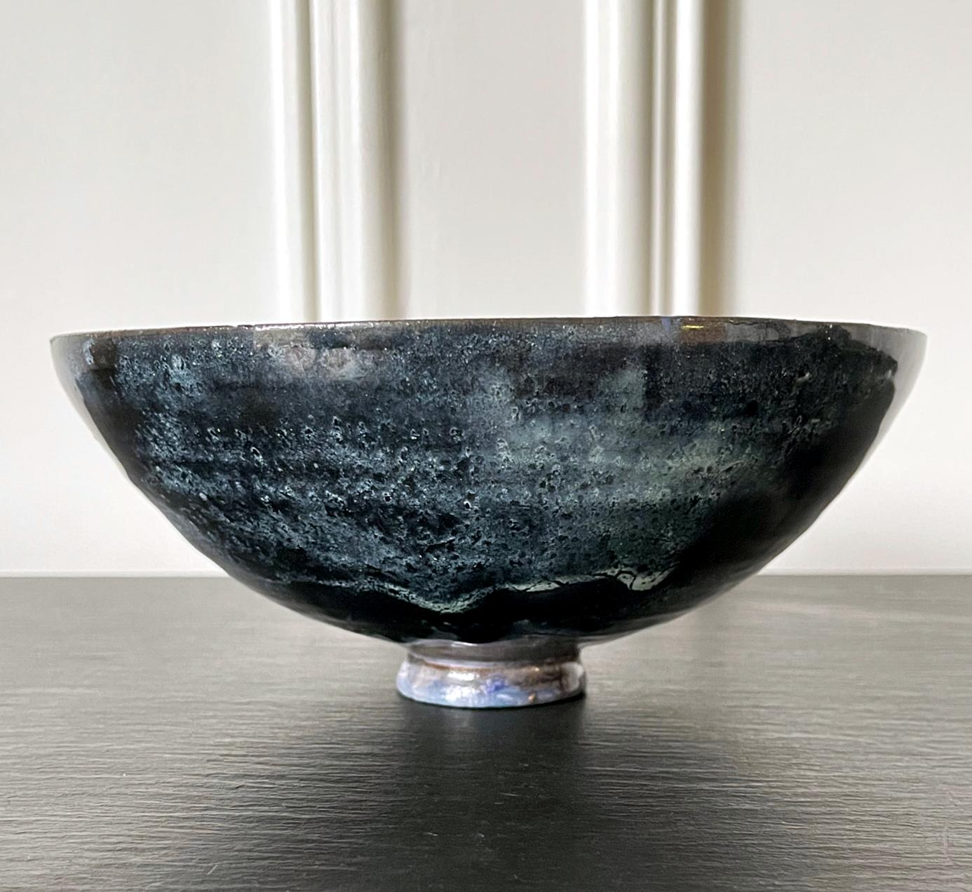 Glazed Ceramic Bowl with Expressive Glaze by Beatrice Wood For Sale