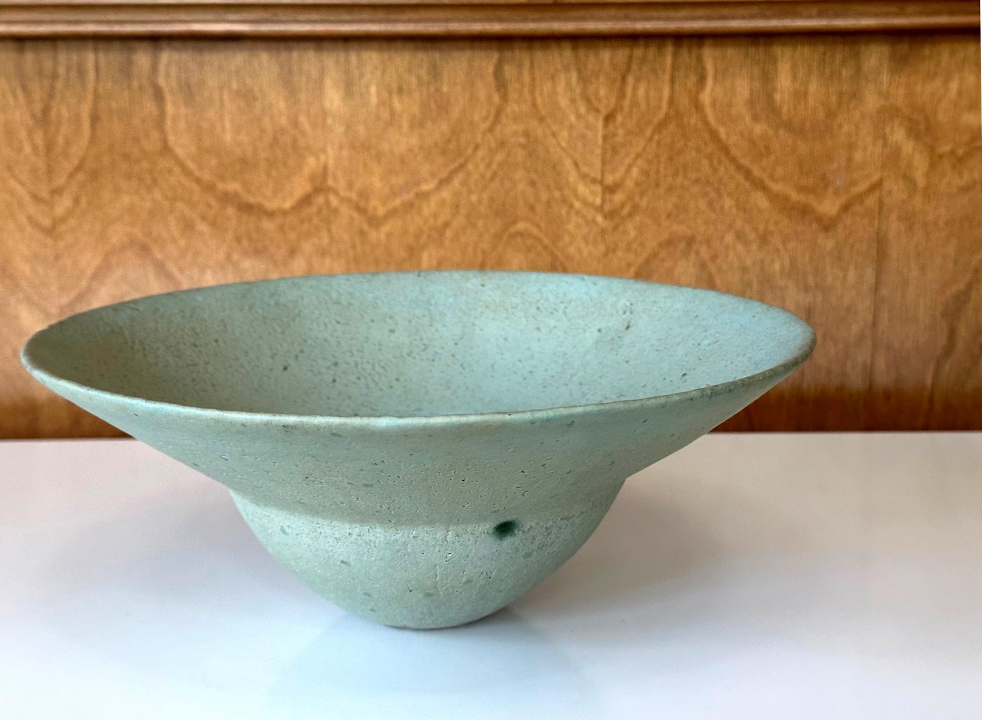 English Ceramic Bowl with Flanged Rim by John Ward For Sale