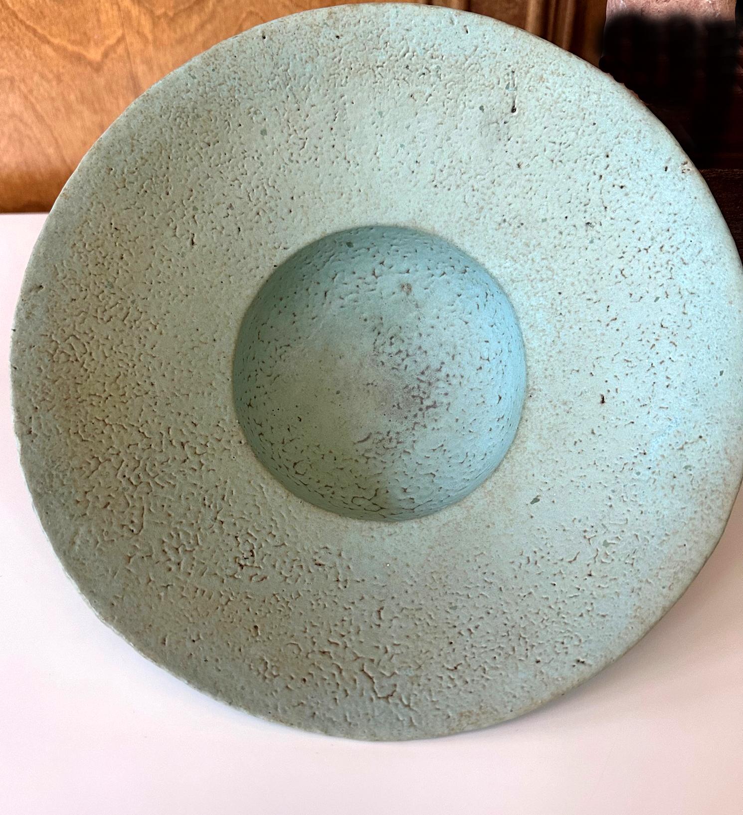 20th Century Ceramic Bowl with Flanged Rim by John Ward For Sale