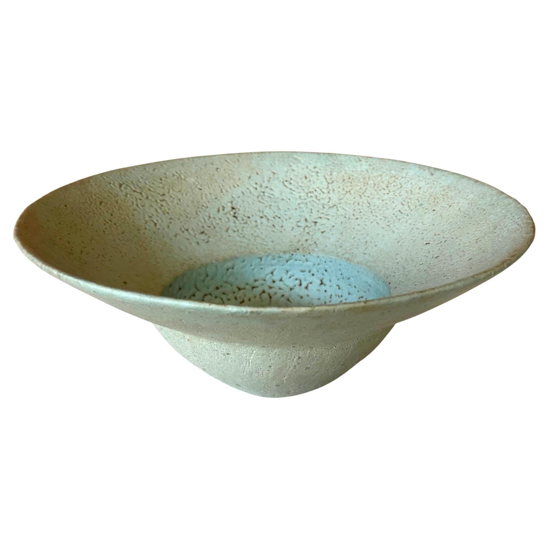Ceramic Bowl with Flanged Rim by John Ward For Sale