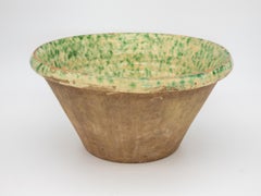 Ceramic Bowl with Green & White Glaze