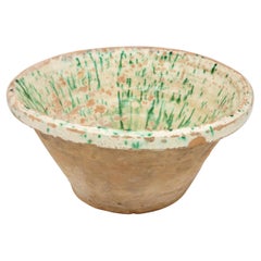 Ceramic Bowl with Green & White Glaze