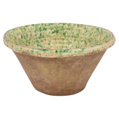 Ceramic Bowl with Green & White Glaze