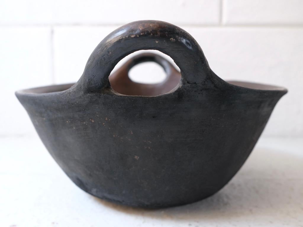 Late 20th Century Ceramic Bowl with Handles from Mexico, circa 1980's