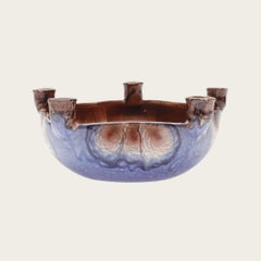 Bol en céramique avec chandeliers intégrés par Bo Fajans pour Gefle