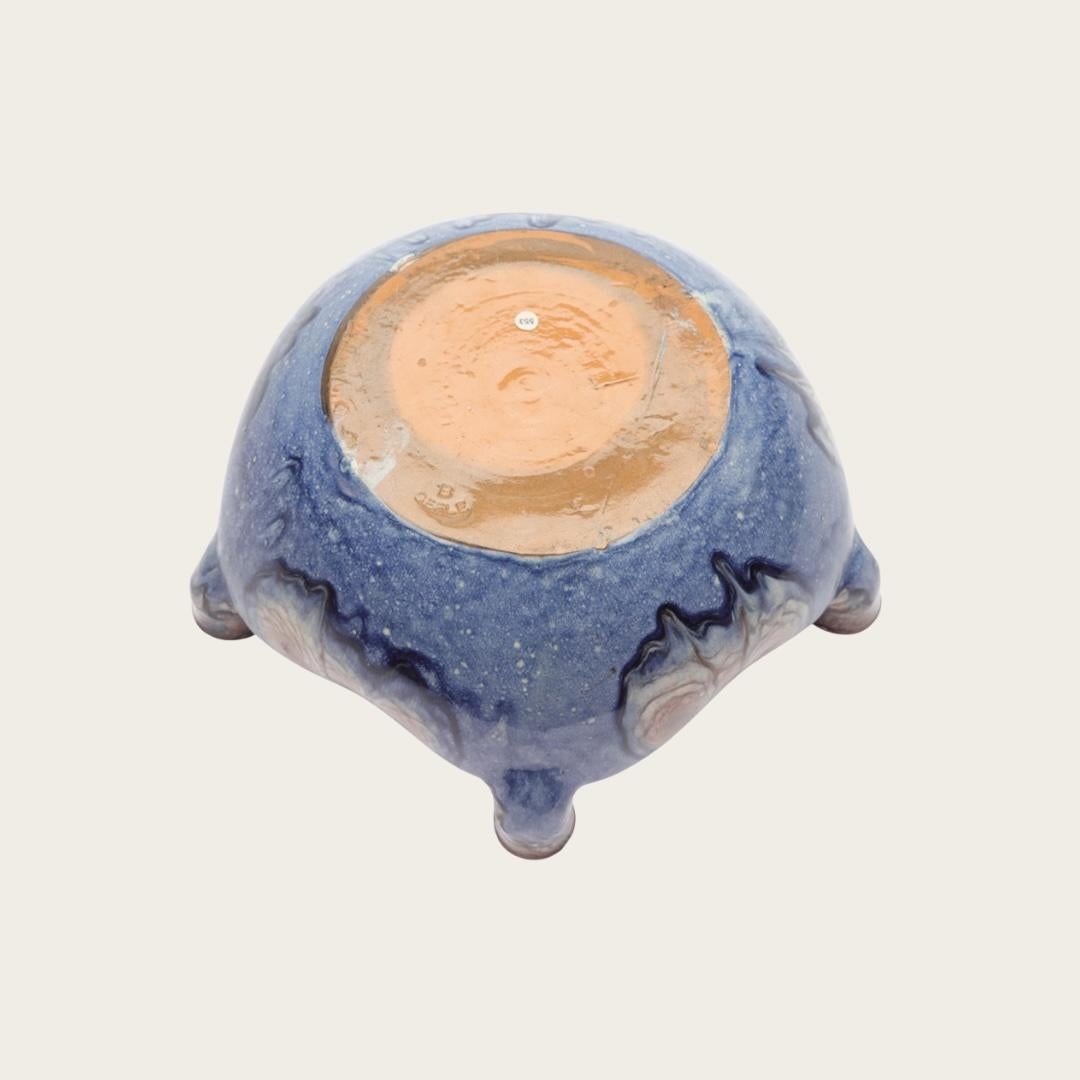Smaltato Ceramic Bowl with Integrated Candlesticks by Bo Fajans for Gefle in vendita