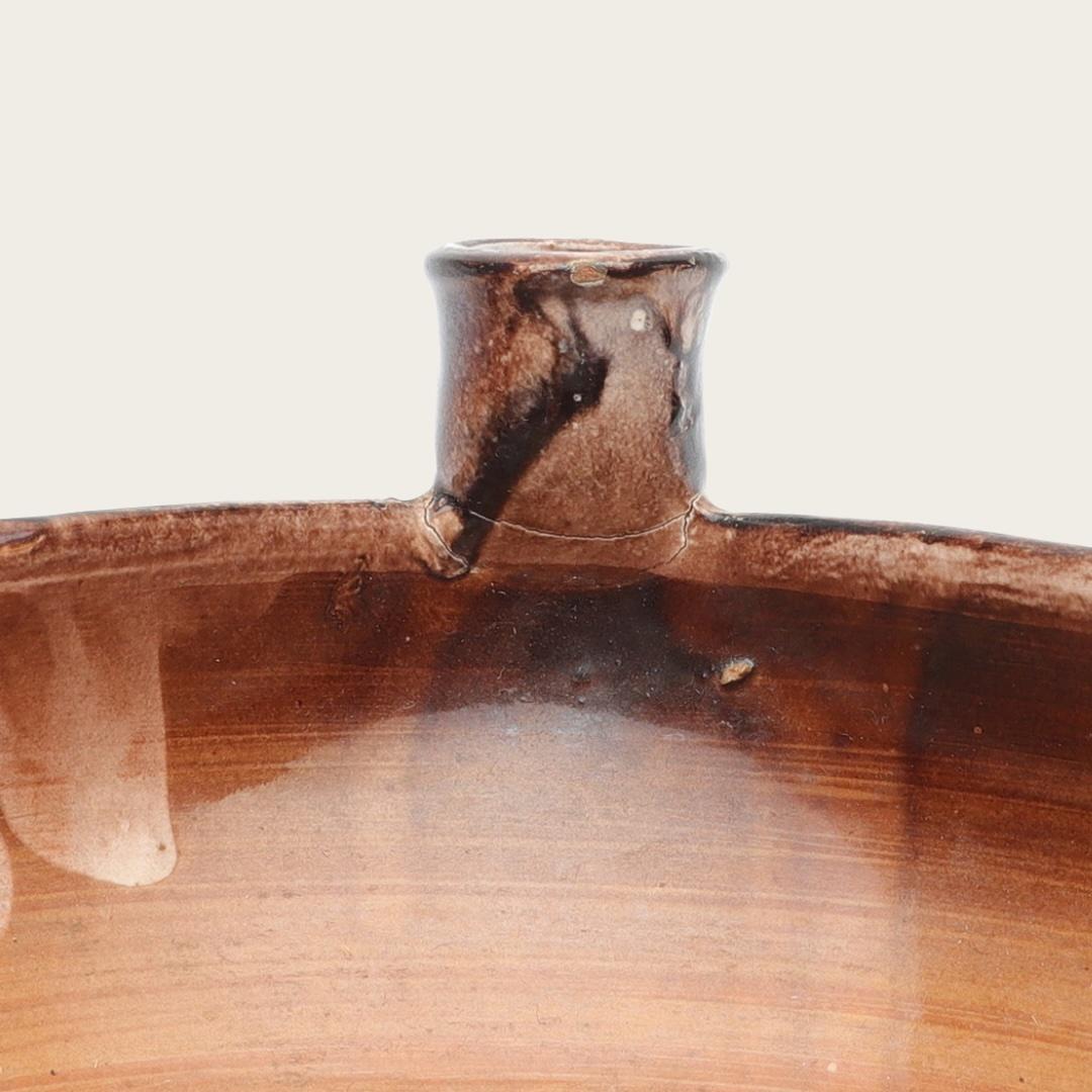 Metà XX secolo Ceramic Bowl with Integrated Candlesticks by Bo Fajans for Gefle in vendita