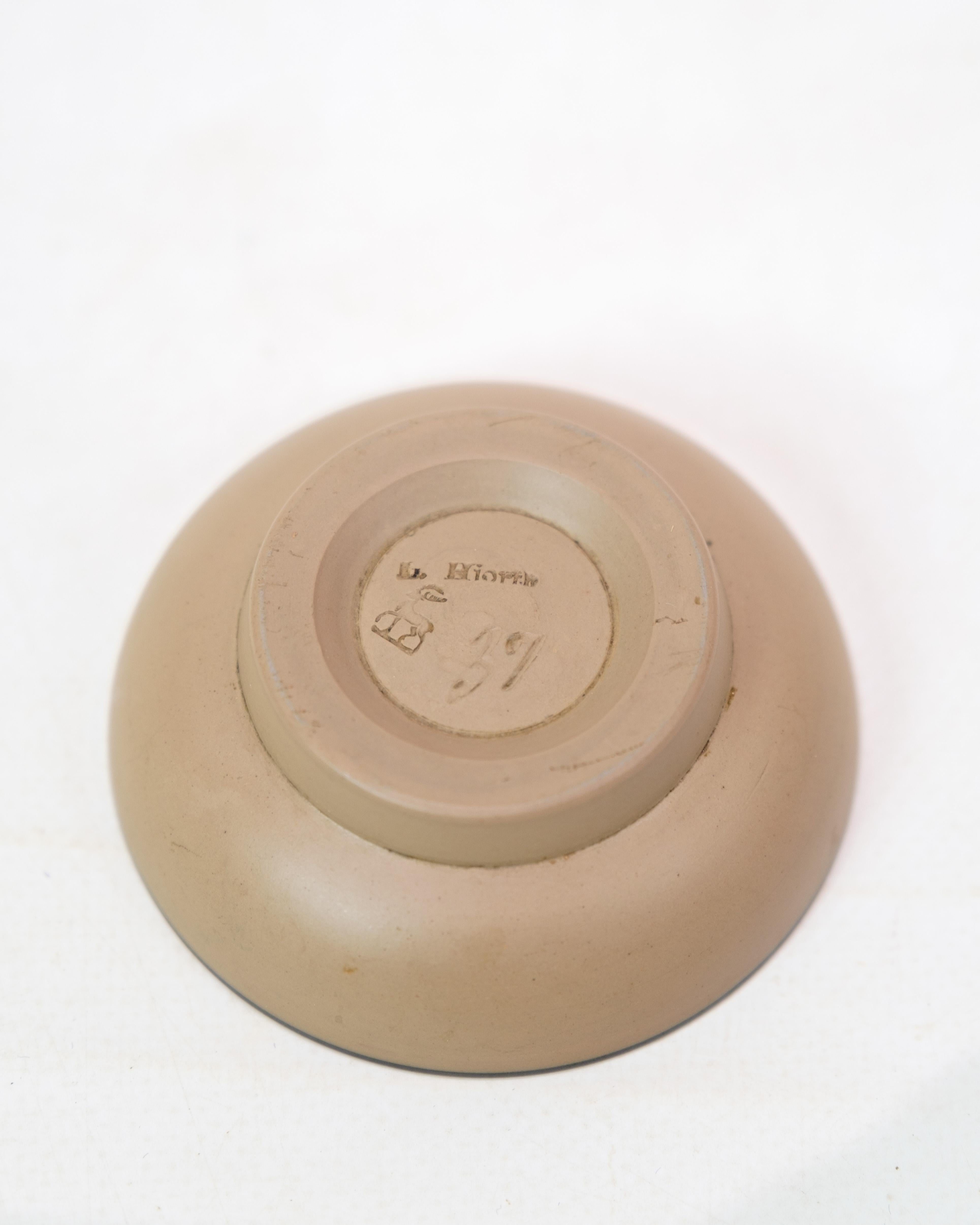 Keramikschale mit Vogelmotiv von Hjorth Ceramics aus den 1960er Jahren (Dänisch) im Angebot