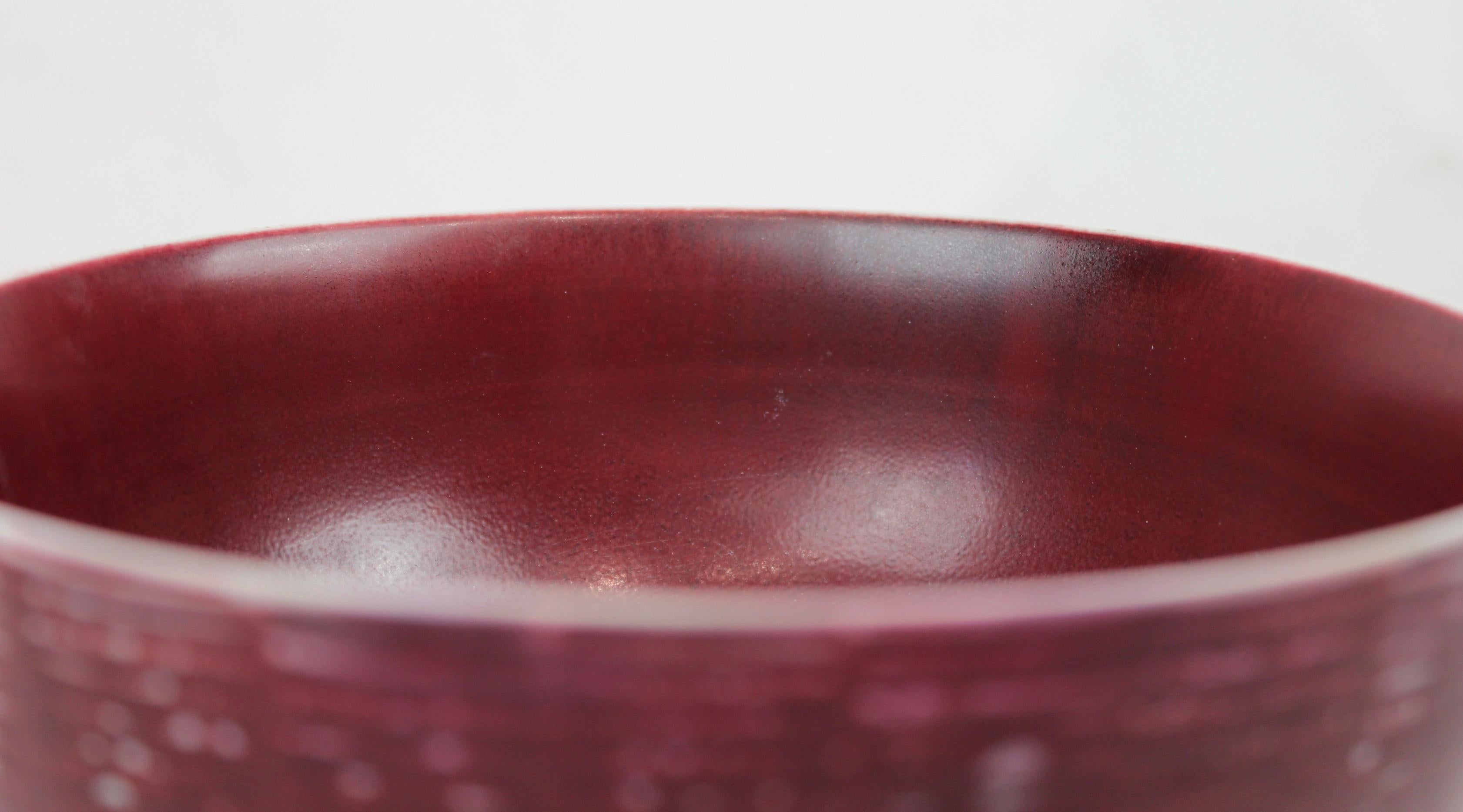 Glazed Ceramic Bowl with Ox Blood Glaze by Axel Salto for Royal Copenhagen, 1950s