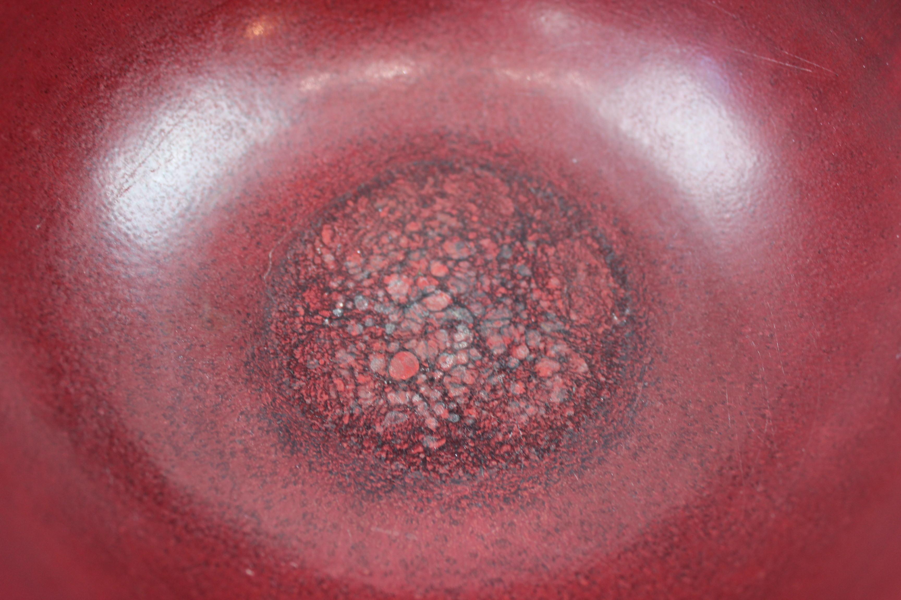 Mid-20th Century Ceramic Bowl with Ox Blood Glaze by Axel Salto for Royal Copenhagen, 1950s