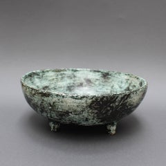 Ceramic Bowl with Stylised Décor on Four Legs by Jacques Blin, circa 1950s