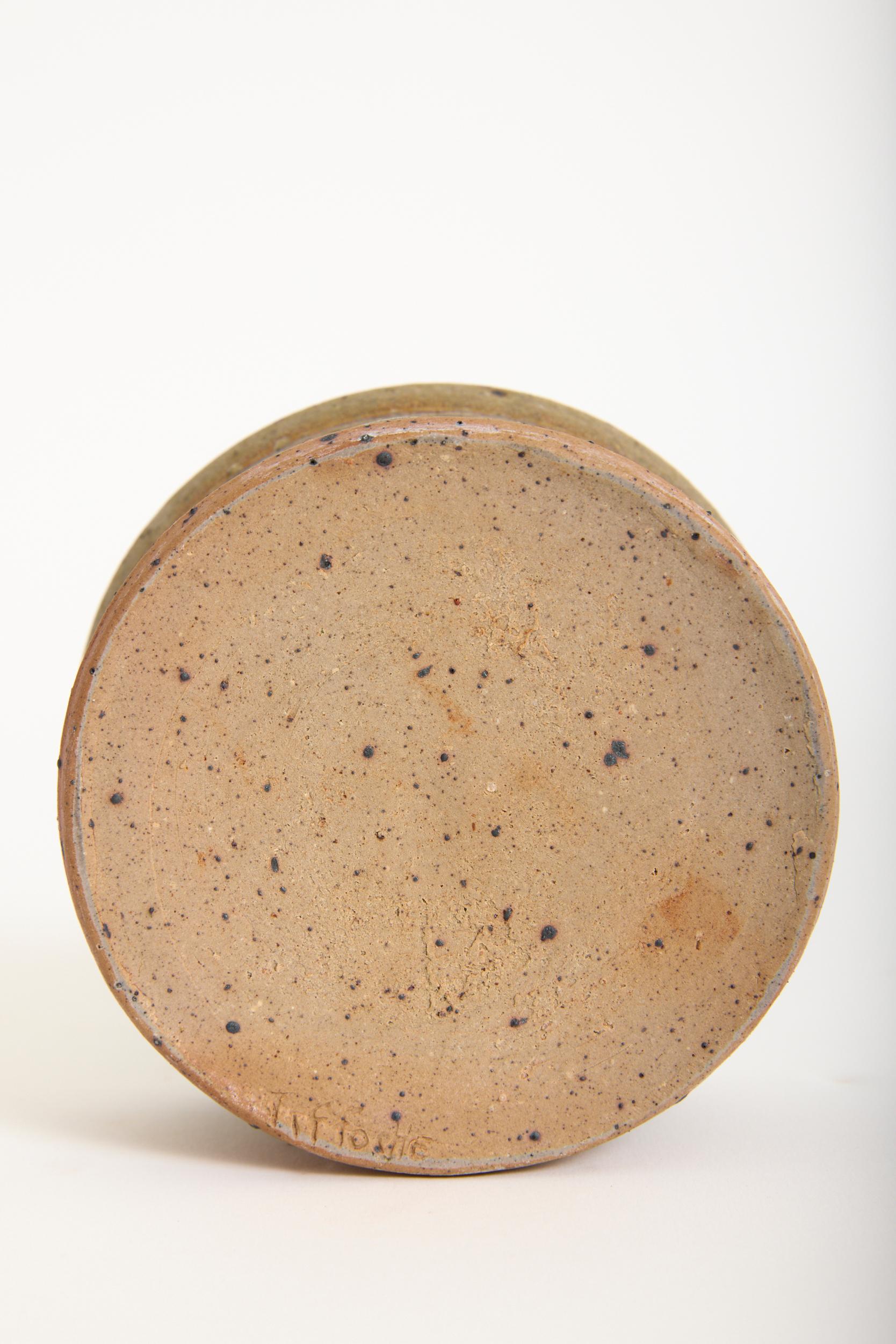 Late 20th Century Ceramic Box by Gustave Tiffoche (1930-2011) For Sale