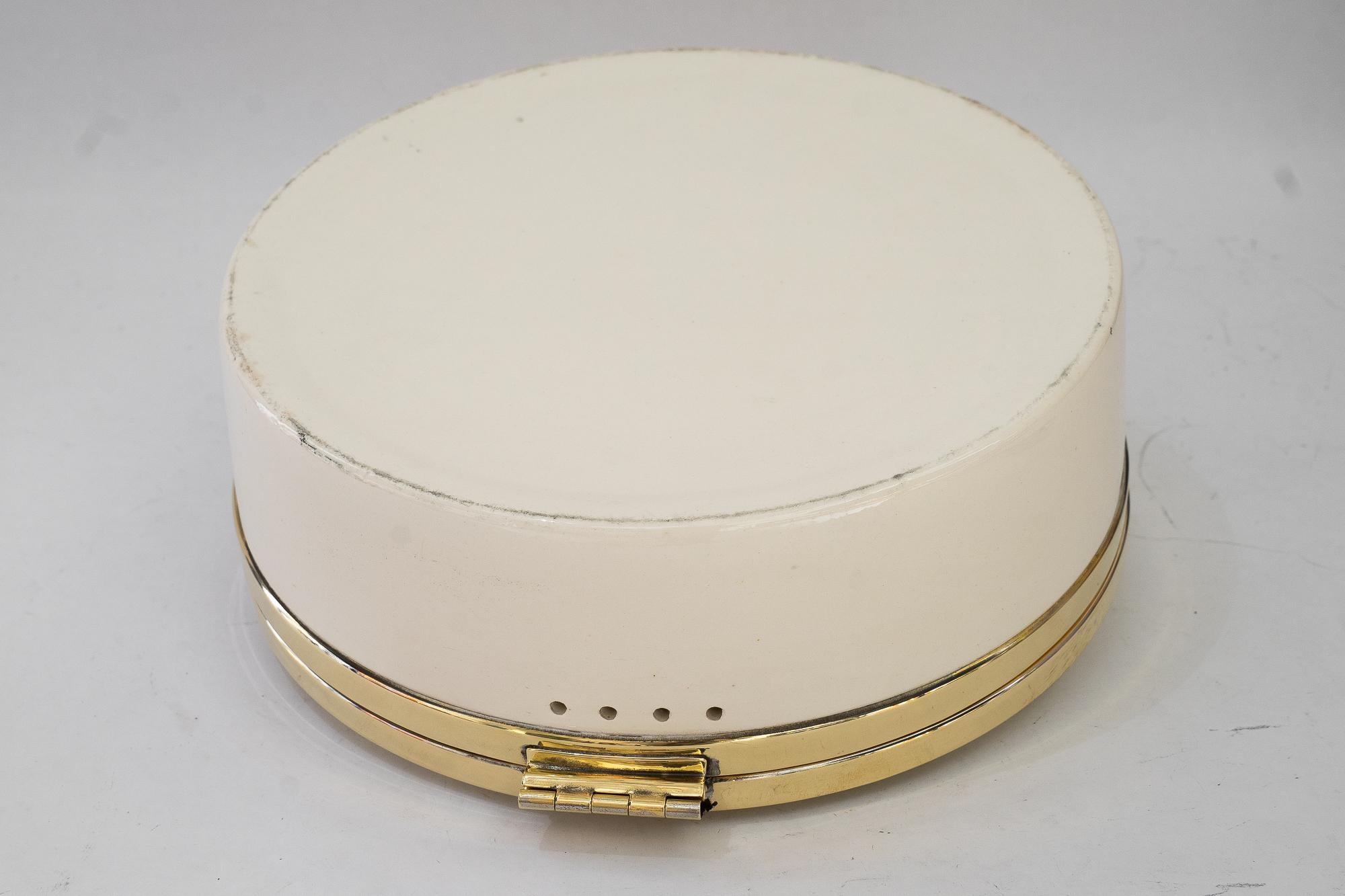 Brass Ceramic bread box vienna around 1920s