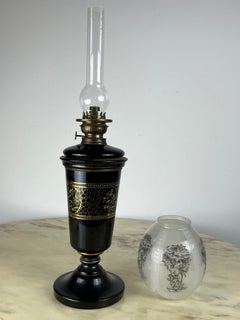 Lampe à huile en céramique, bronze et verre, Italie, années 1930