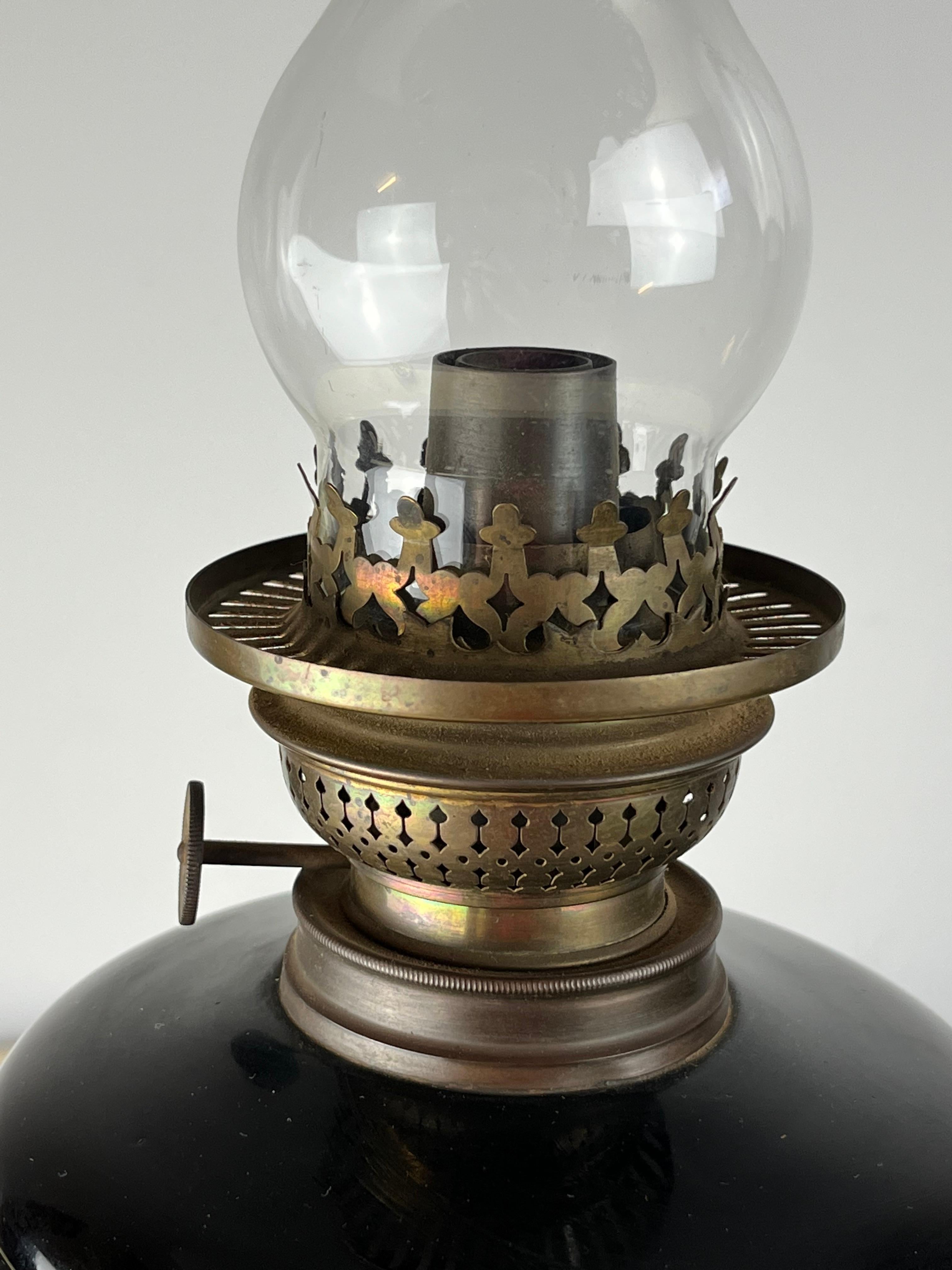 Öllampe aus Keramik, Bronze und Glas, Italien, 1930er Jahre (Sonstiges) im Angebot