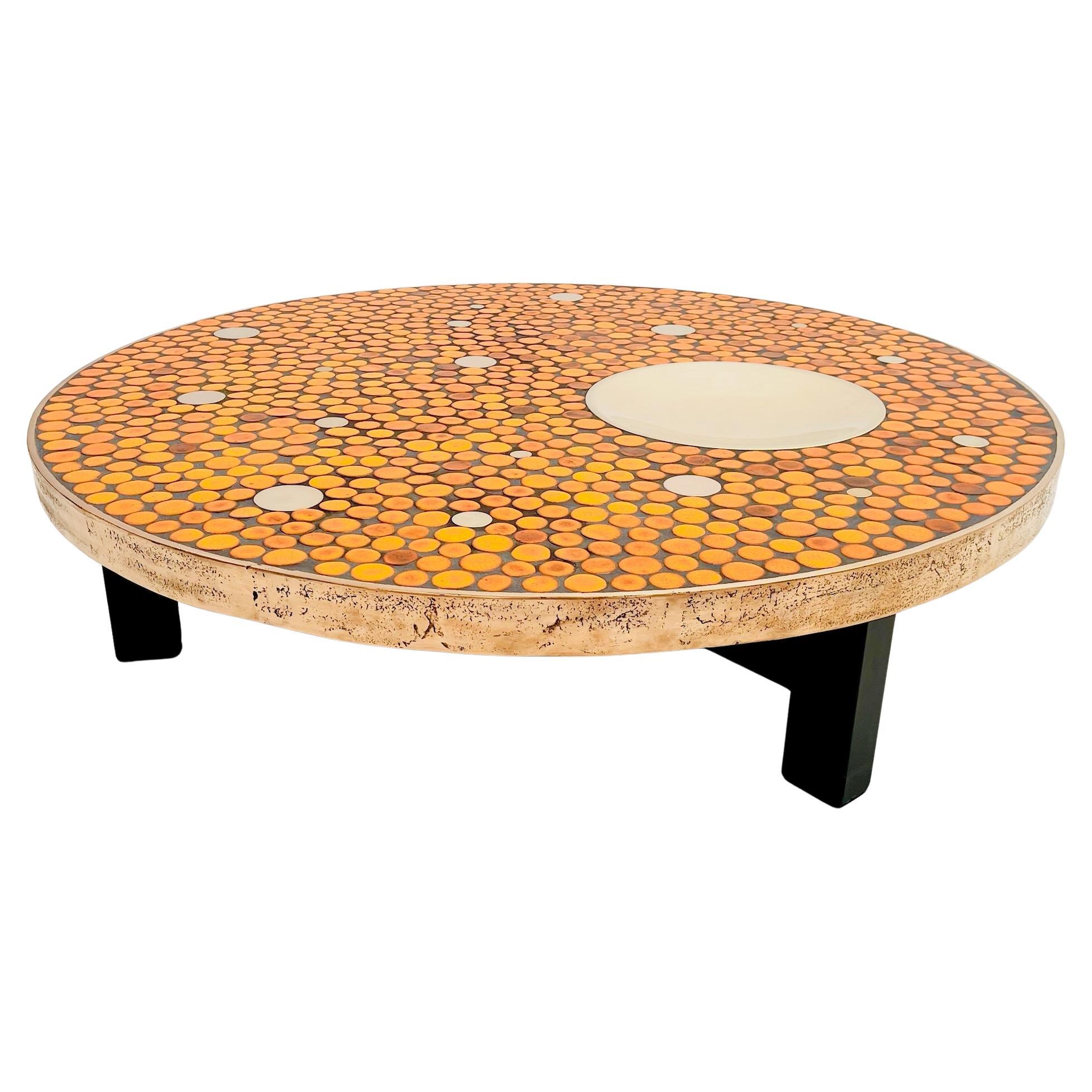 Ceramic 
Bronze coffee table by Aliette Vliers For Sale