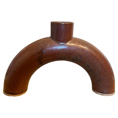 Ceramic Bronze Colored Vase Rustic Art Pottery.
