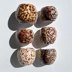 Ceramic Brown and White Speckled Lobster Claw Maritime Napkin Rings, Set of 6