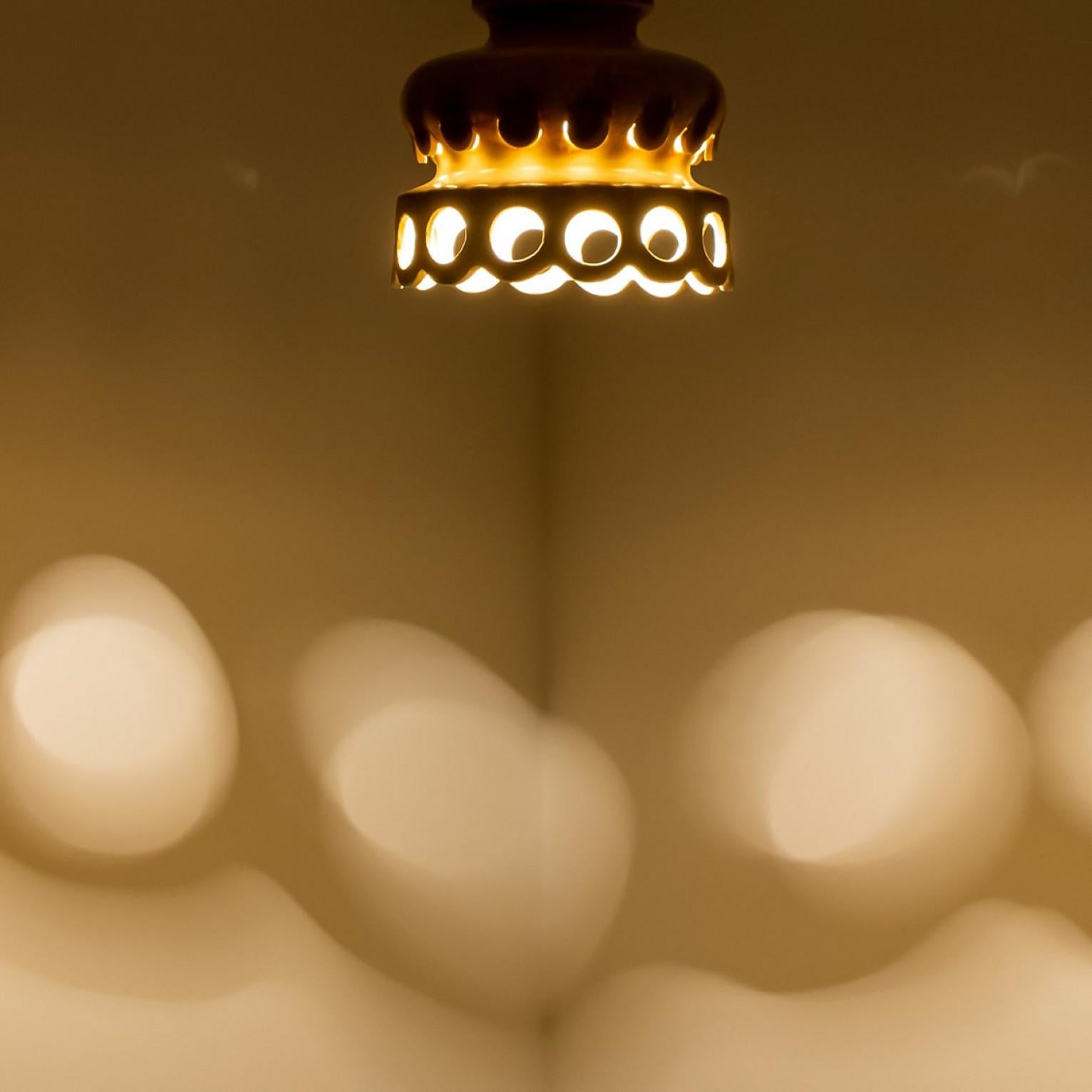 Lampe suspendue en céramique Brown Terra, Danemark, 1970 en vente 3