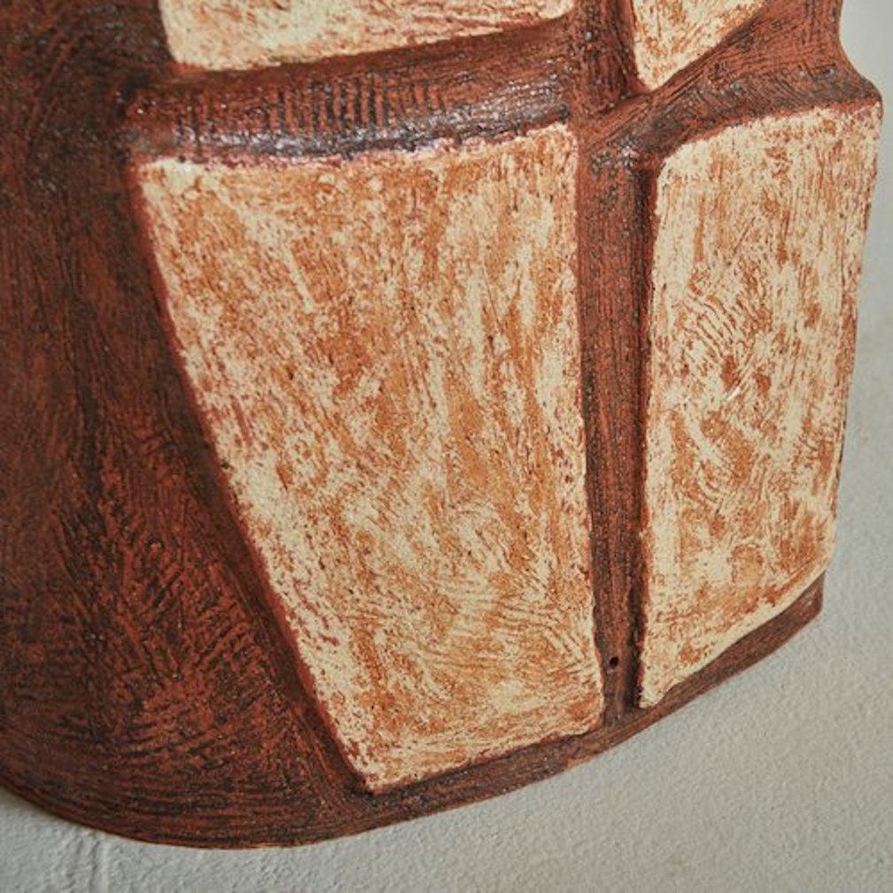 Ceramic Brown Textured Sculpture Signed 'Lado'  Italy 1981 For Sale 2