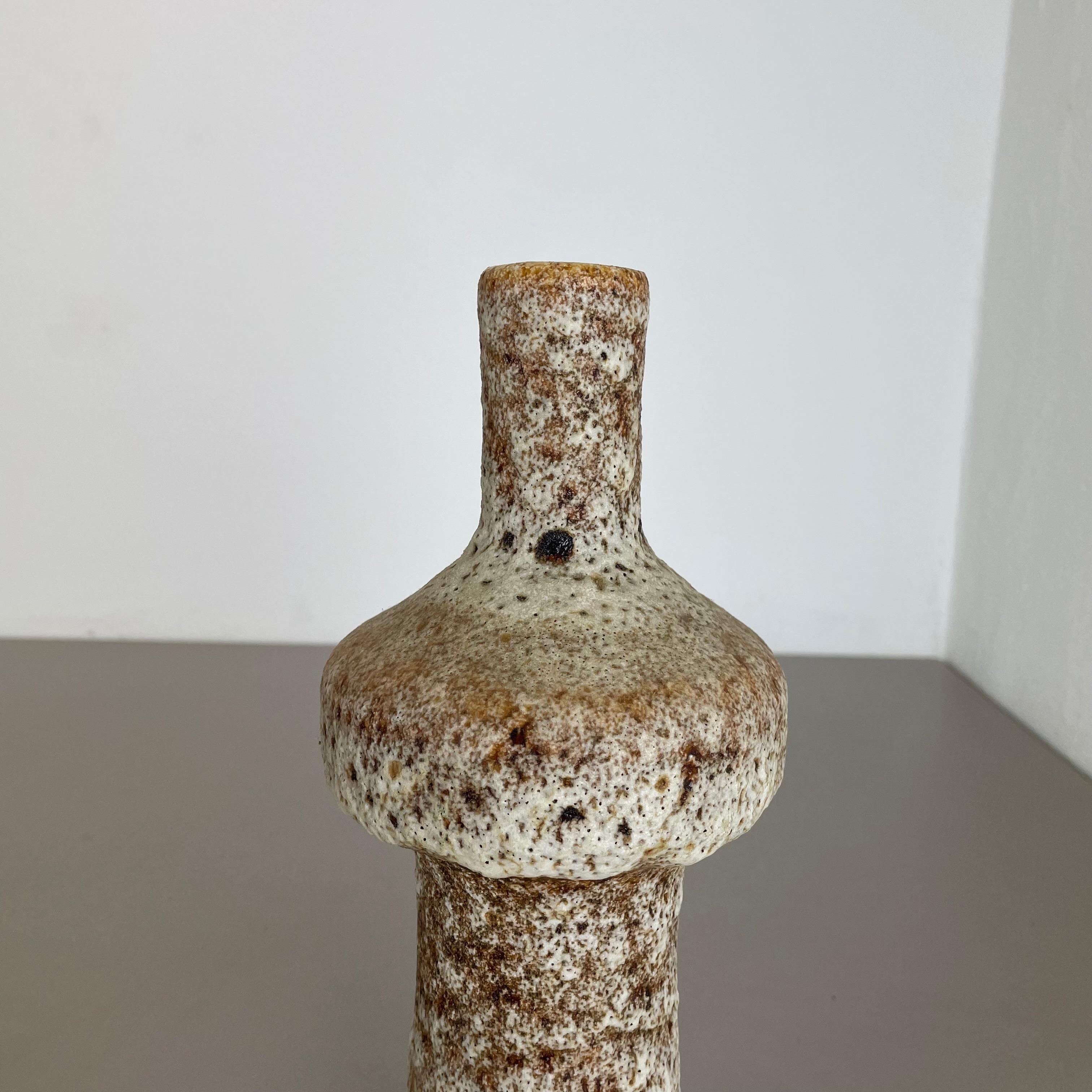 20th Century Ceramic Brutalist Pottery 30cm Vase by Piet Vest Ceramics, Netherlands, 1970s