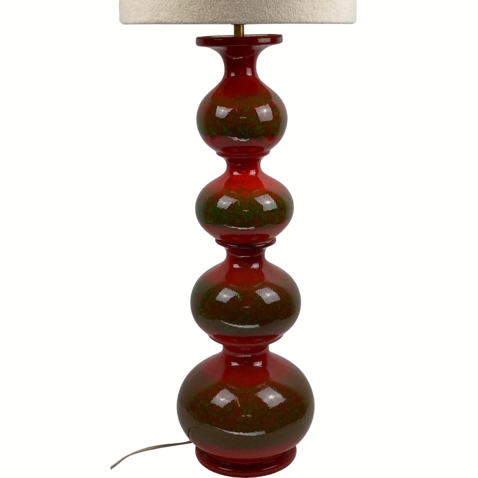 Ceramic bubbly wavy floor or table lamp by Kaiser Leuchten, 1960s For Sale 6