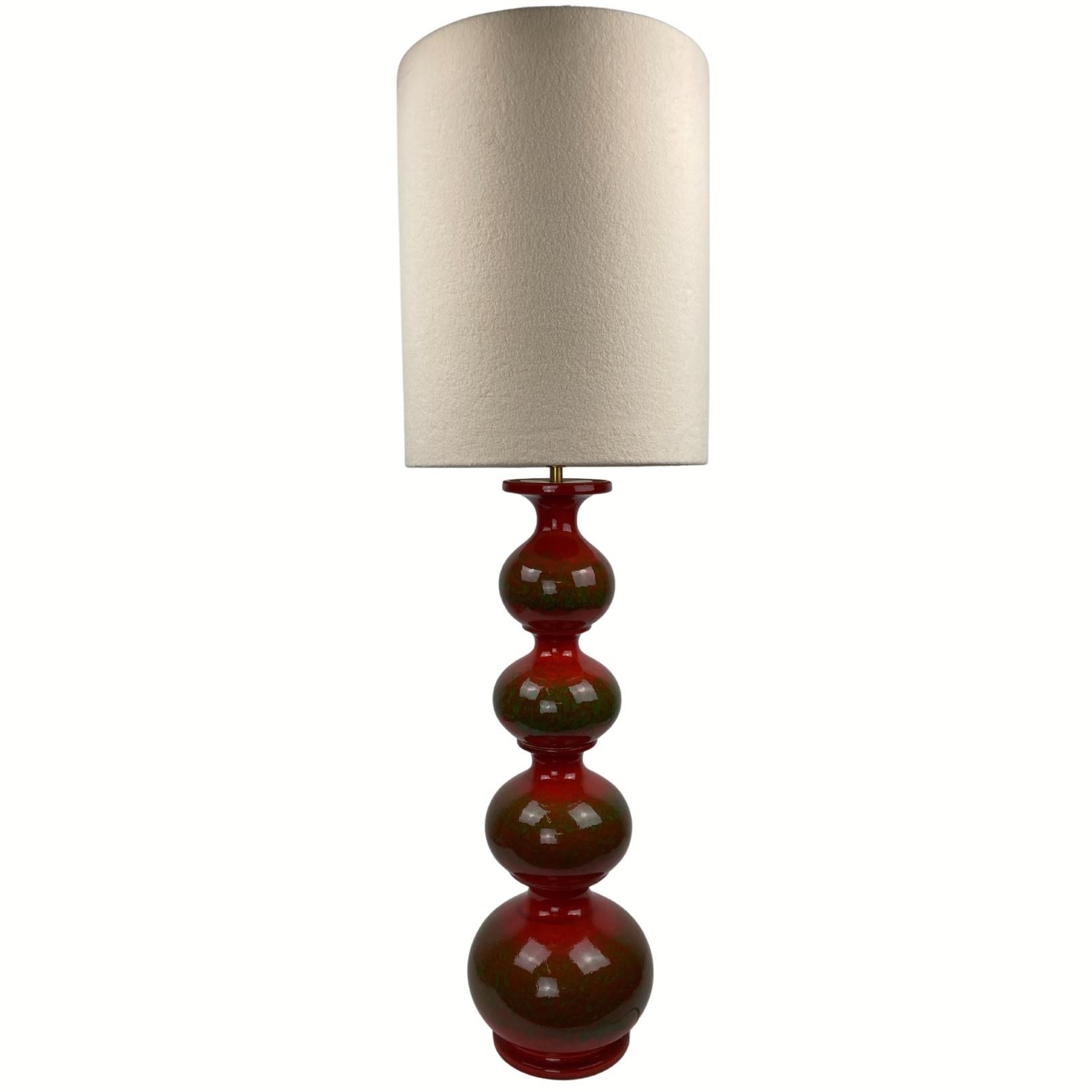 Ceramic bubbly wavy floor or table lamp by Kaiser Leuchten, 1960s For Sale 12