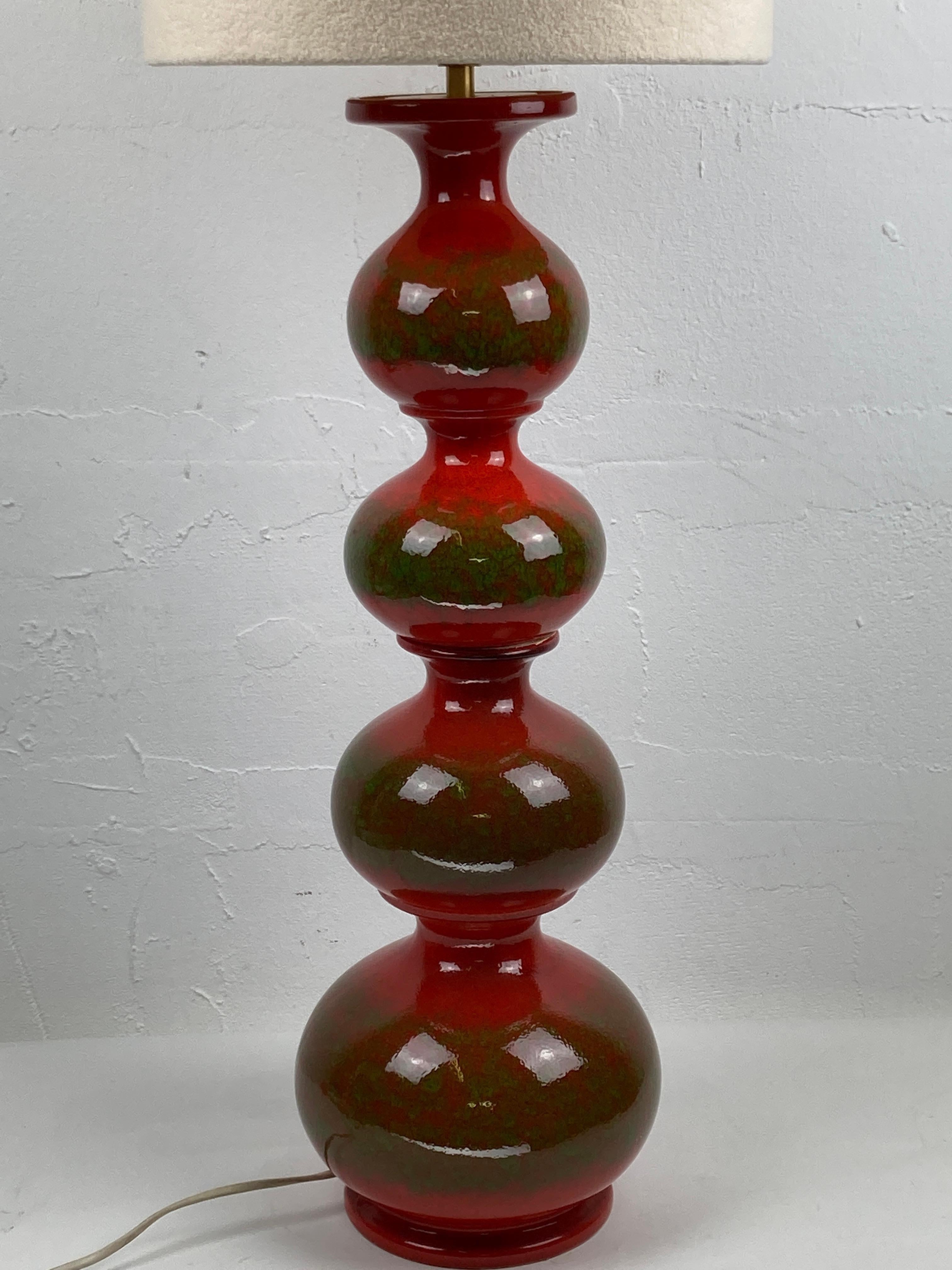 Ère spatiale Lampadaire ou lampe de table ondulé en céramique Kaiser Leuchten, années 1960 en vente